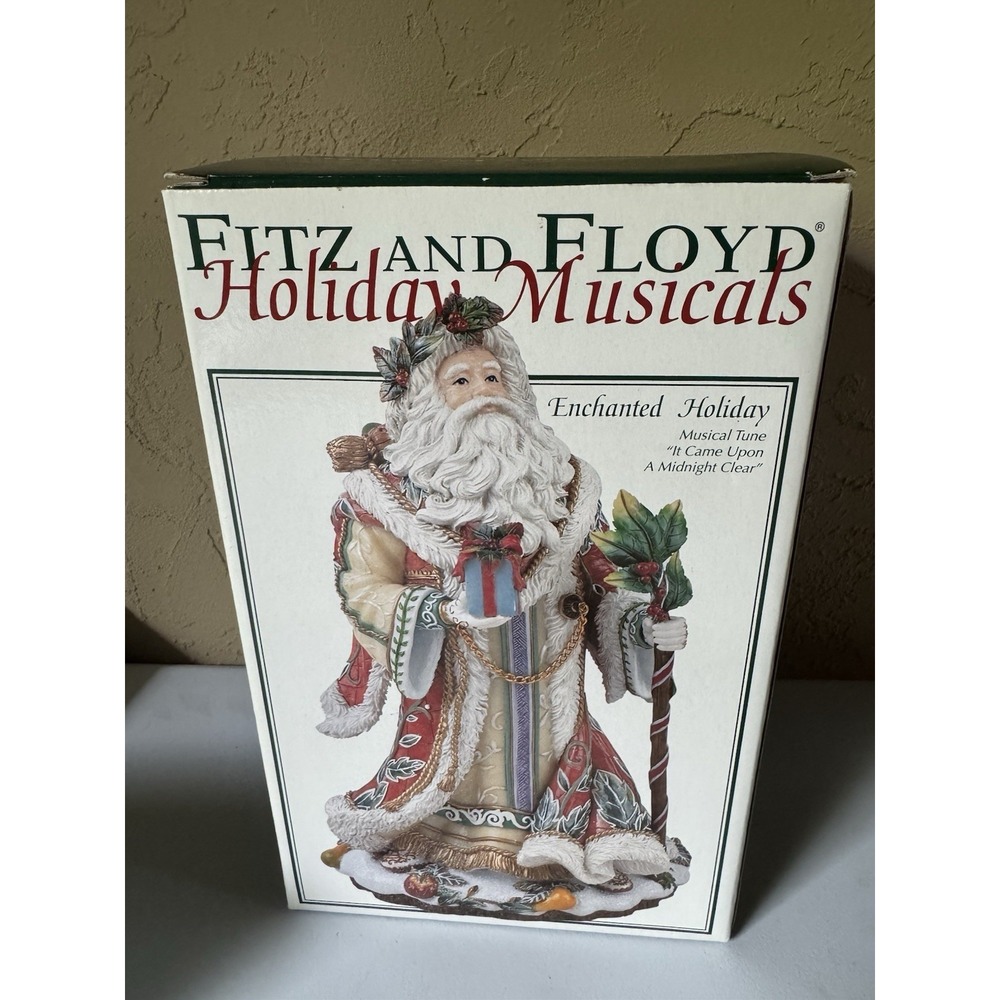 Fitz & Floyd Enchanted Holiday Santa Christmas Musical Came Upon Midnight Clear